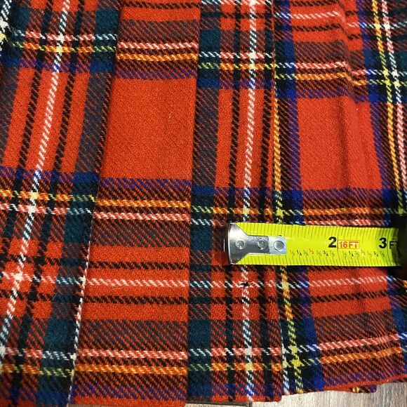 Vtg LAIRD PORTCH of SCOTLAND Red Tartan Plaid Wrap Kilt skirt 100% Wool Skirt 26 - Picture 11 of 12